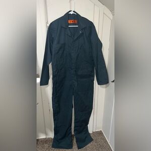 Red Cap Navy Blue Cover Alls